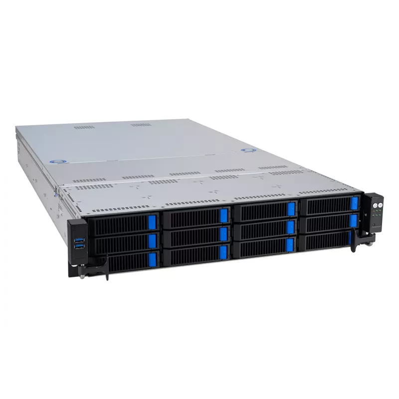 ASUS RS521A-E12-RS12U Socket SP5 Rack (2U) Zwart, Zilver