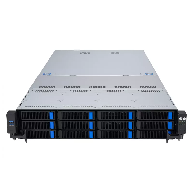 ASUS RS521A-E12-RS12U Socket SP5 Rack (2U) Zwart, Zilver