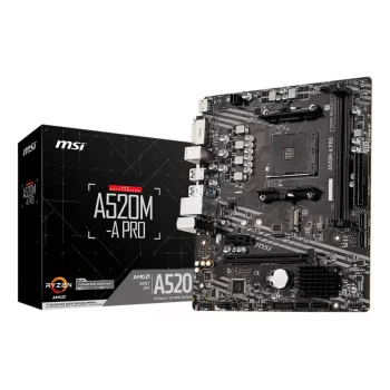 MSI A520M-A PRO Moederbord AMD A520 Socket AM4 micro ATX