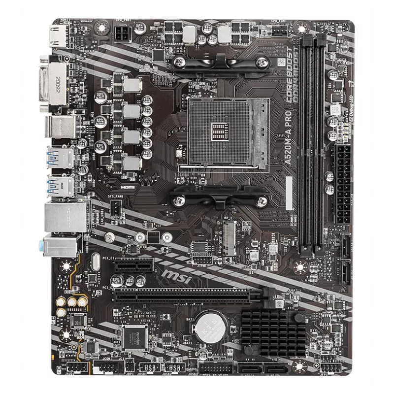 MSI A520M-A PRO Moederbord AMD A520 Socket AM4 micro ATX
