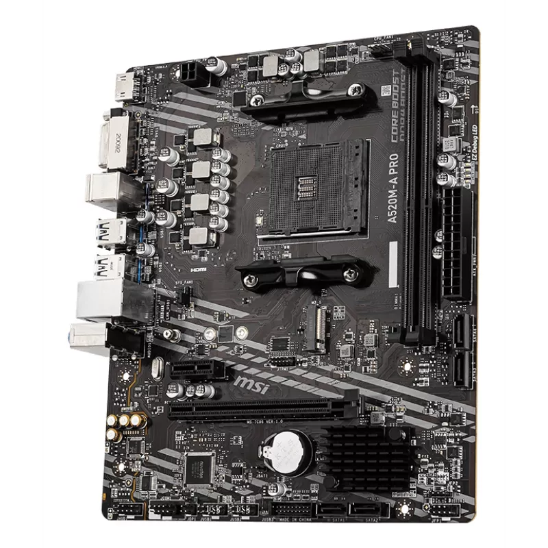 MSI A520M-A PRO Moederbord AMD A520 Socket AM4 micro ATX