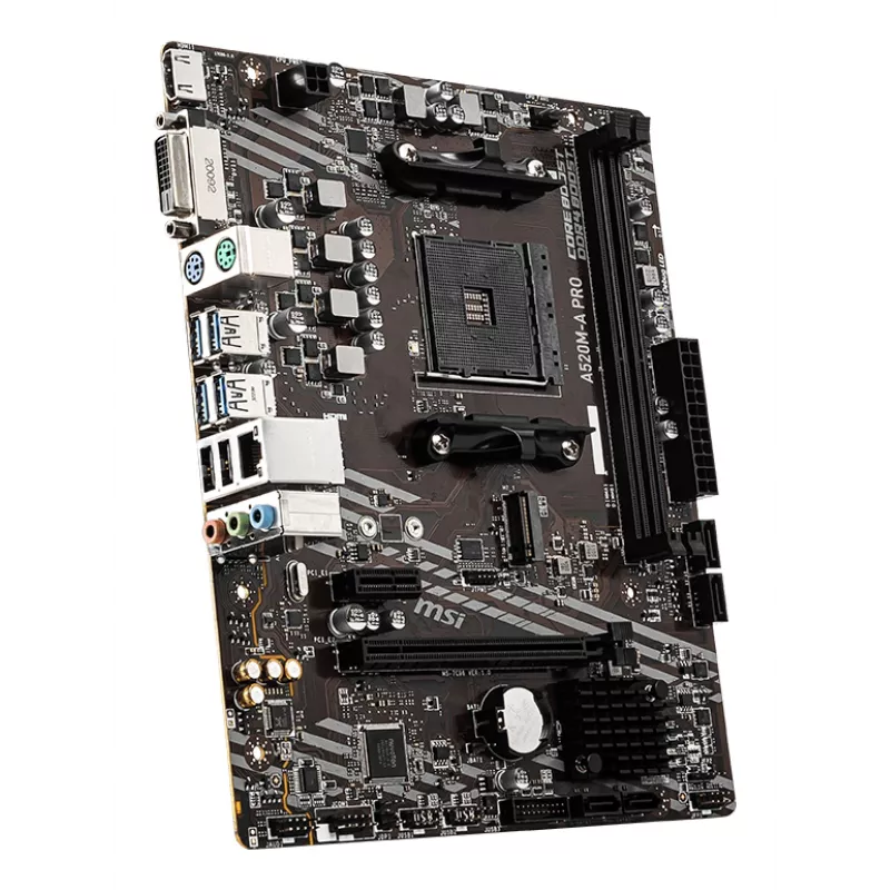MSI A520M-A PRO Moederbord AMD A520 Socket AM4 micro ATX