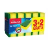 Afwasspons VILEDA Tip-Top 5-pack, rechthoekige vezelsponsjes 70×90×30 mm, geel