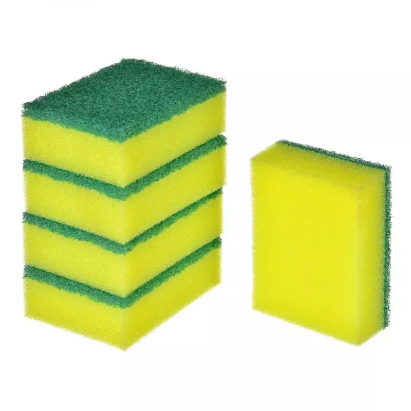 Afwasspons VILEDA Tip-Top 5-pack, rechthoekige vezelsponsjes 70×90×30 mm, geel
