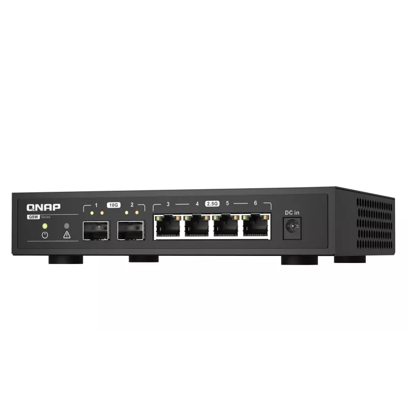 QNAP QSW-2104-2S netwerkswitch unmanaged 2.5G ethernet zwart