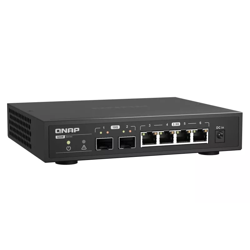 QNAP QSW-2104-2S netwerkswitch unmanaged 2.5G ethernet zwart