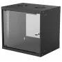 Intellinet 714174 19-inch wandmontage netwerkkast 9U, 540×487×400 mm, afsluitbare glazen deur, max. 50 kg, flatpack, zwart