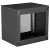 Intellinet 714174 19-inch wandmontage netwerkkast 9U, 540×487×400 mm, afsluitbare glazen deur, max. 50 kg, flatpack, zwart
