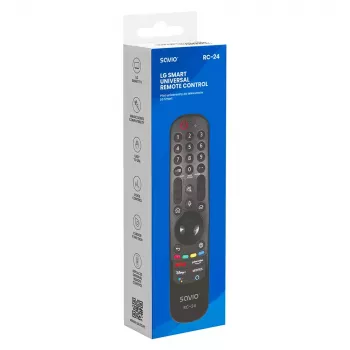 Afstandsbediening SAVIO RC-24 IR draadloos universeel voor tv, zwart, drukknoppen, bereik 10 m, ondersteunt 1 apparaat