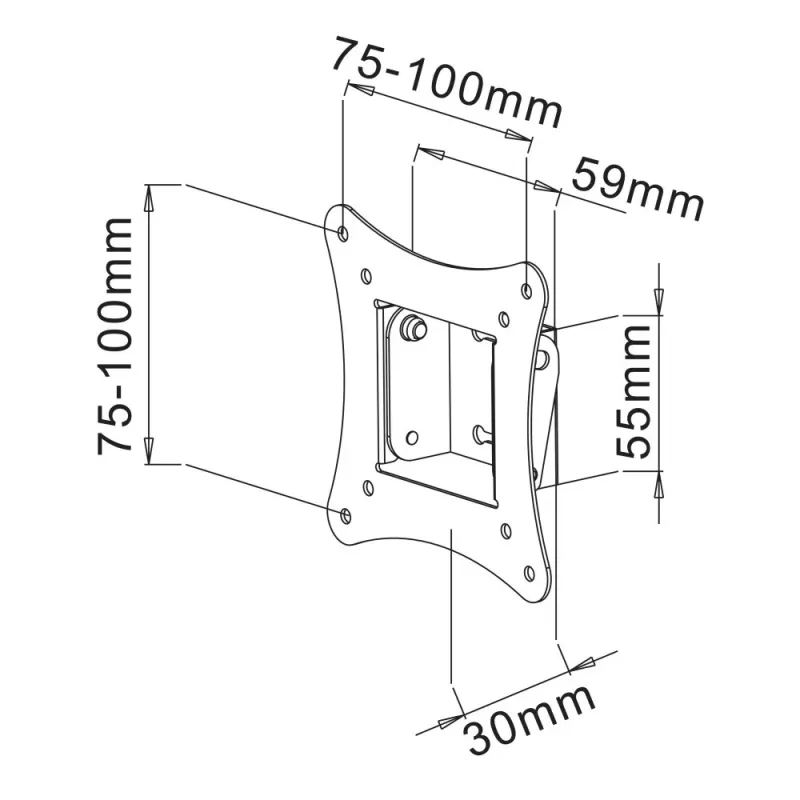 Techly ICA-LCD-900 76,2 cm (30 inch) zwart