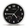 Wandklok ESPERANZA EHC016K Lyon zwart, 25 cm diameter, stil uurwerk, glazen deksel, kunststof frame