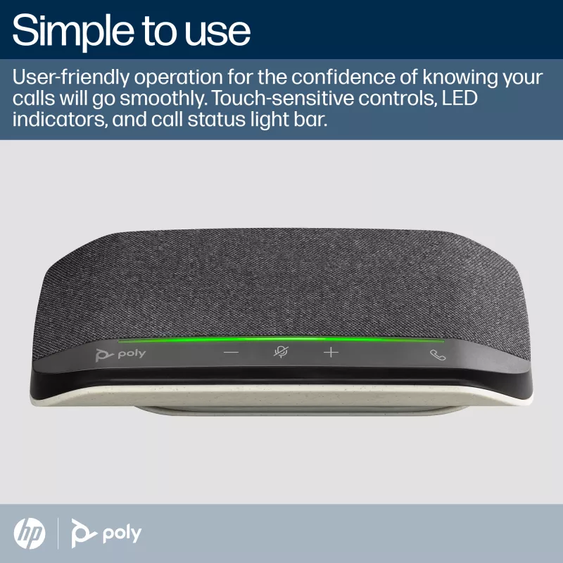 HP Poly Sync 10 luidspreker + USB-A-naar-USB-C-kabel, pc, zwart, 0,715 m, Windows 10, Windows 11, MacOS, 100–7800 Hz