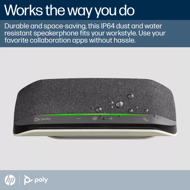 HP Poly Sync 10 luidspreker + USB-A-naar-USB-C-kabel, pc, zwart, 0,715 m, Windows 10, Windows 11, MacOS, 100–7800 Hz