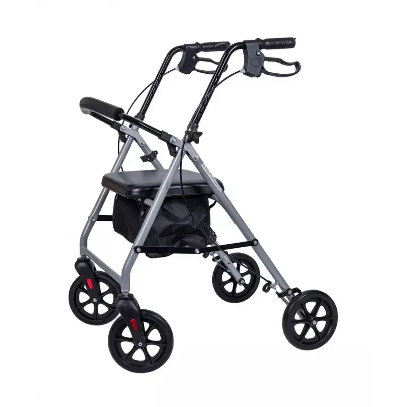 MDH PPC035 rollator met zitting en mand, aluminium, opvouwbaar, max. belasting 136 kg
