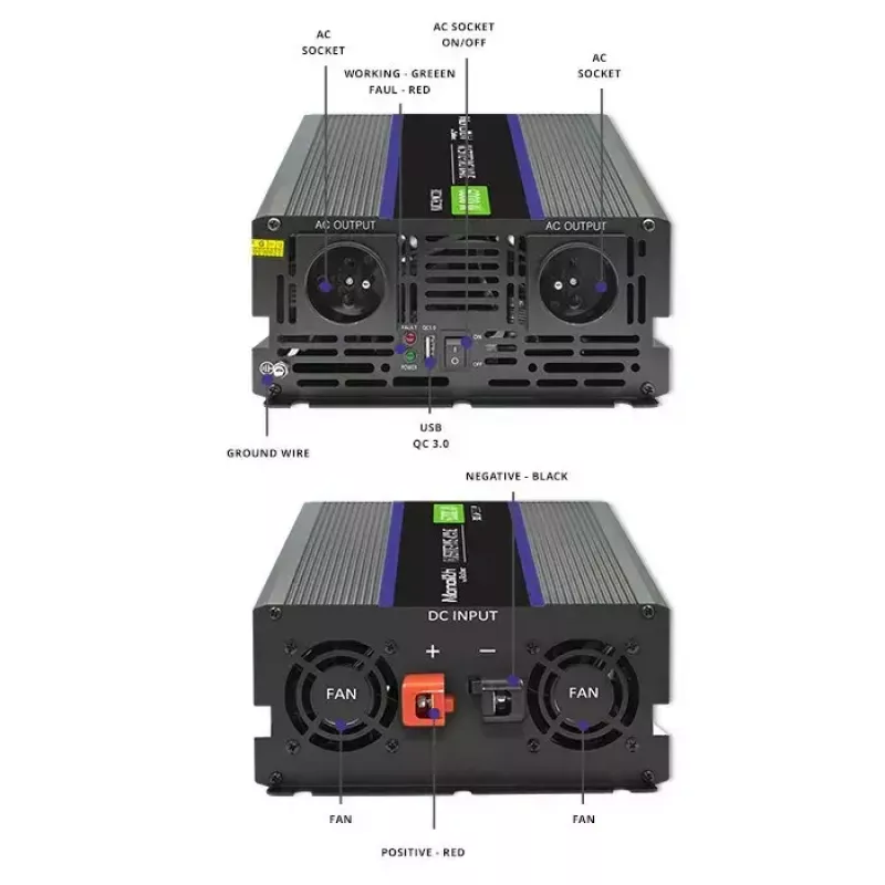Omvormer QOLTEC Monolith 6000 MS 12V naar 230V 6000W