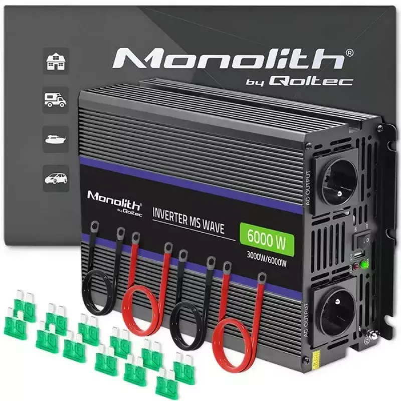 Omvormer QOLTEC Monolith 6000 MS 12V naar 230V 6000W