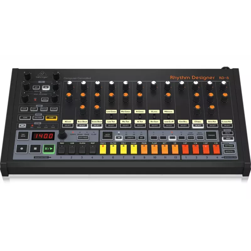 Ritme- & drummachine Behringer RD-8 MKII kalibratiebereik 10 – 15000 Hz