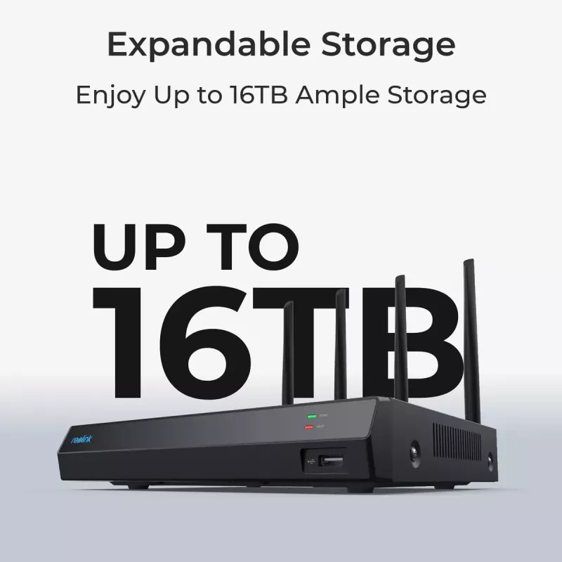 Reolink NVS12W 12-kanaals Wi-Fi 6 NVR 16MP ondersteuning 2TB HDD