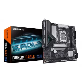 GIGABYTE B860M EAGLE moederbord - Intel Core Ultra Series CPU's, 6+1+2+1 fasen VRM, tot 9066 MHz DDR5, 1x PCIe 5.0 + 1x PCIe 4.0 M.2, 2,5 GbE LAN, USB 3.2 Gen 1