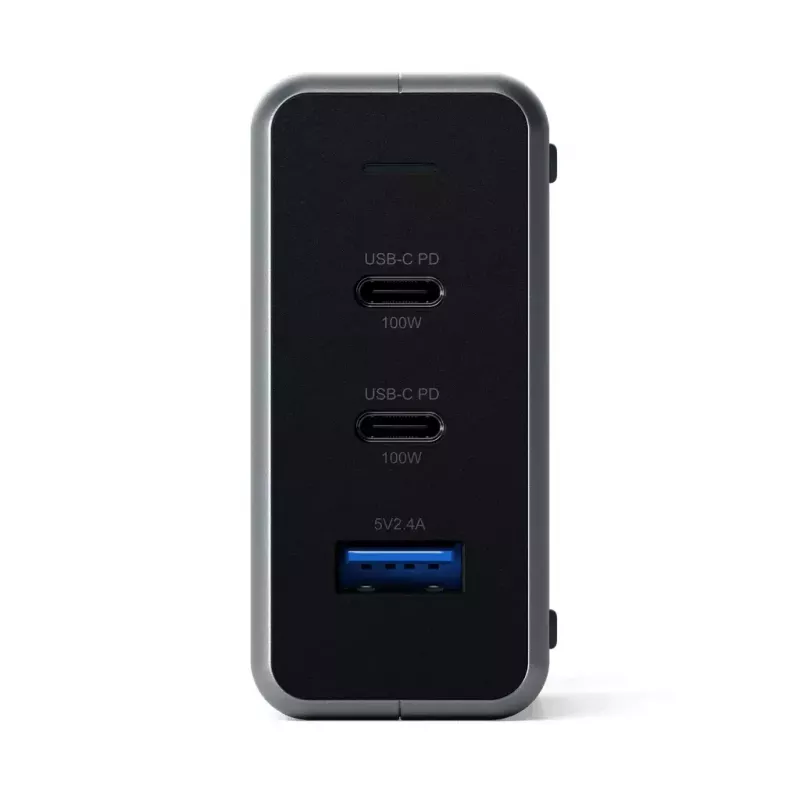 Mobiele oplader Satechi ST-TC100GM-EU, 100 W, 2× USB-C, AC-ingang 100–240 V, grijs