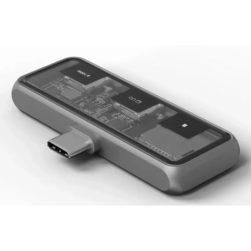 Laptop-dock Satechi ST-HXRSDM — USB 3.2 Gen 2 Type-C docking met 100W PD, MicroSD-lezer, grijs