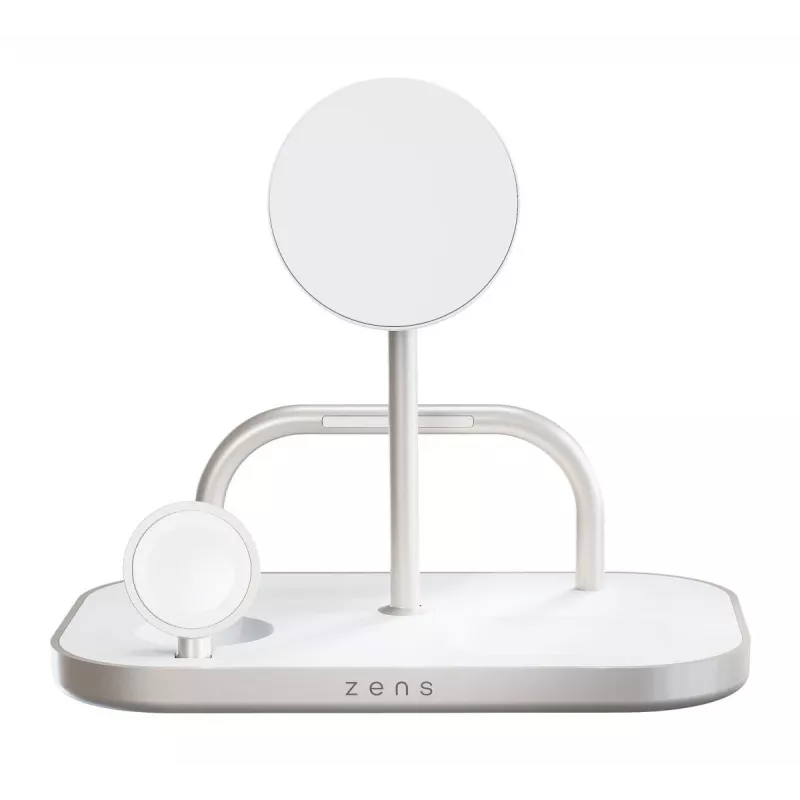 Mobiele oplader ZENS ZEDC29W/00 snel opladen draadloos zilver wit