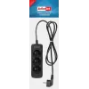Activejet 3GNU-1.5M-C stekkerdoos met snoer, 1,5 m, zwart