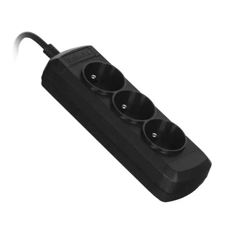 Activejet 3GNU-1.5M-C stekkerdoos met snoer, 1,5 m, zwart