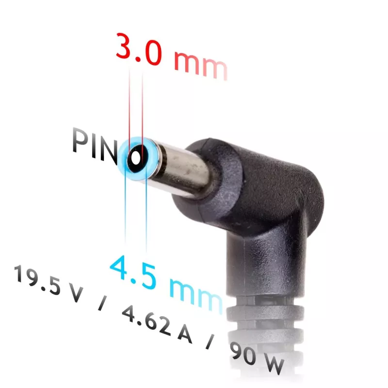 Akyga AK-ND-26 laptopvoeding voor HP, 90 W, 19,5 V, 4,62 A, 4,5 x 3,0 mm + pin