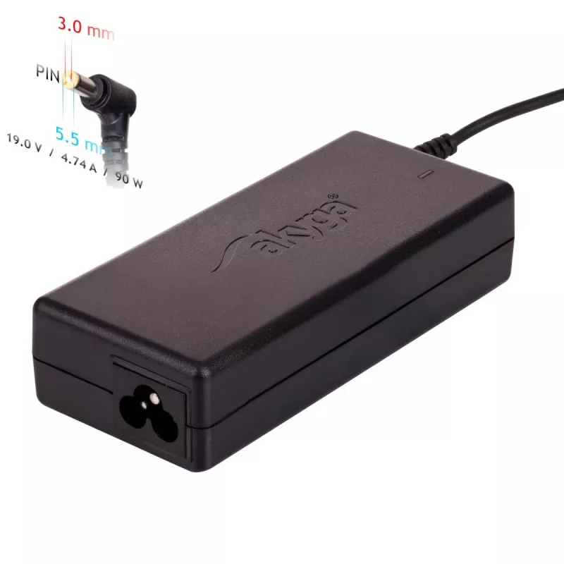Akyga AK-ND-27 laptopvoeding voor Samsung, 90 W, 19 V, 4,74 A, 5,5 x 3,0 mm + pin