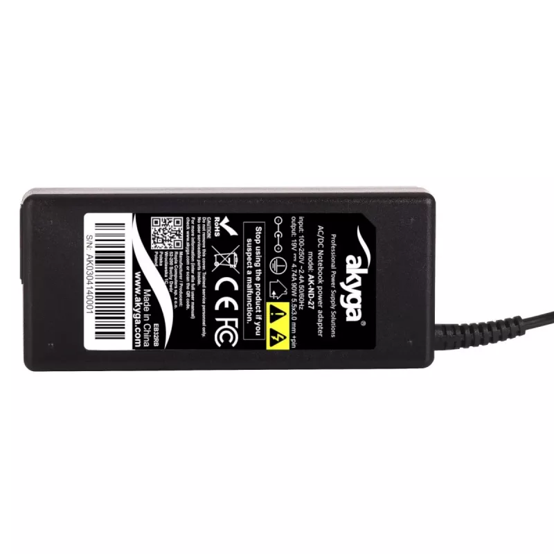 Akyga AK-ND-27 laptopvoeding voor Samsung, 90 W, 19 V, 4,74 A, 5,5 x 3,0 mm + pin