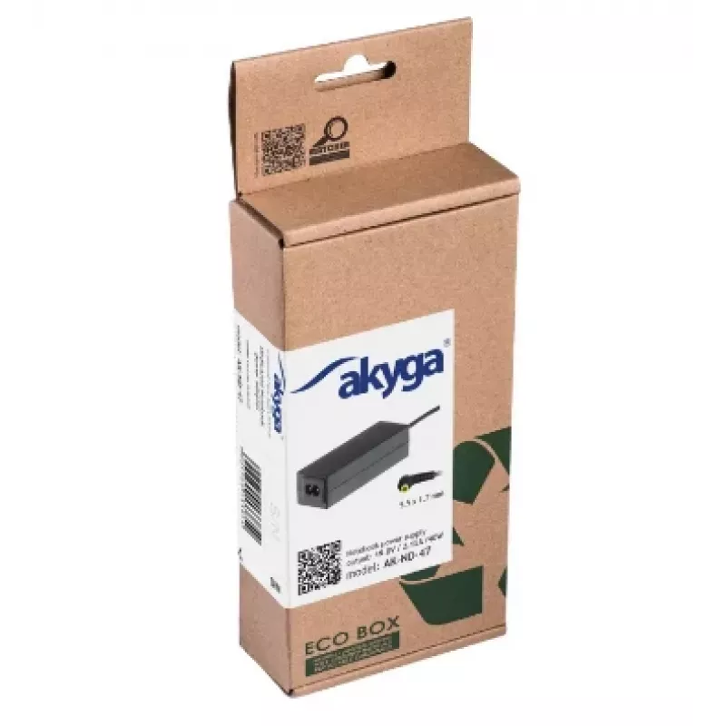 Akyga AK-ND-47 notebookvoeding voor Acer, 40 W, 19 V / 2,15 A, 5,5 x 1,7 mm