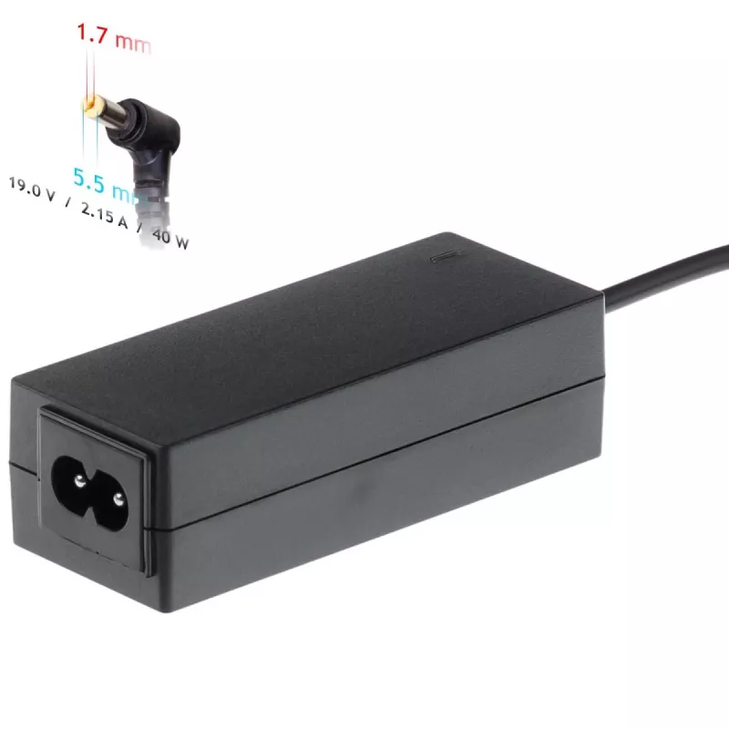 Akyga AK-ND-47 notebookvoeding voor Acer, 40 W, 19 V / 2,15 A, 5,5 x 1,7 mm