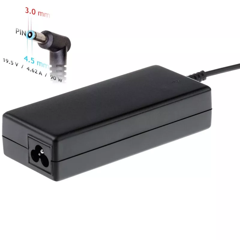 Akyga AK-ND-53 notebookvoeding 19,5 V / 4,62 A, 90 W, 4,5 x 3,0 mm stekker met pin, voor Dell