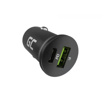 Auto-oplader Green Cell CADM-GC-38AC 38W, 1x USB-C (PD 3.0) + 1x USB-A, aluminium behuizing, zwart