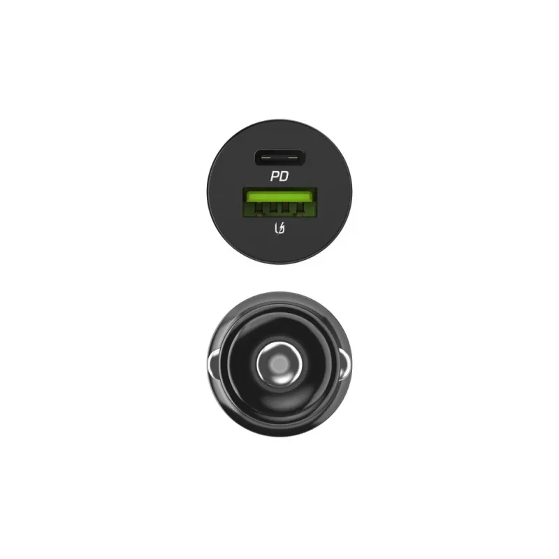Auto-oplader Green Cell CADM-GC-38AC 38W, 1x USB-C (PD 3.0) + 1x USB-A, aluminium behuizing, zwart