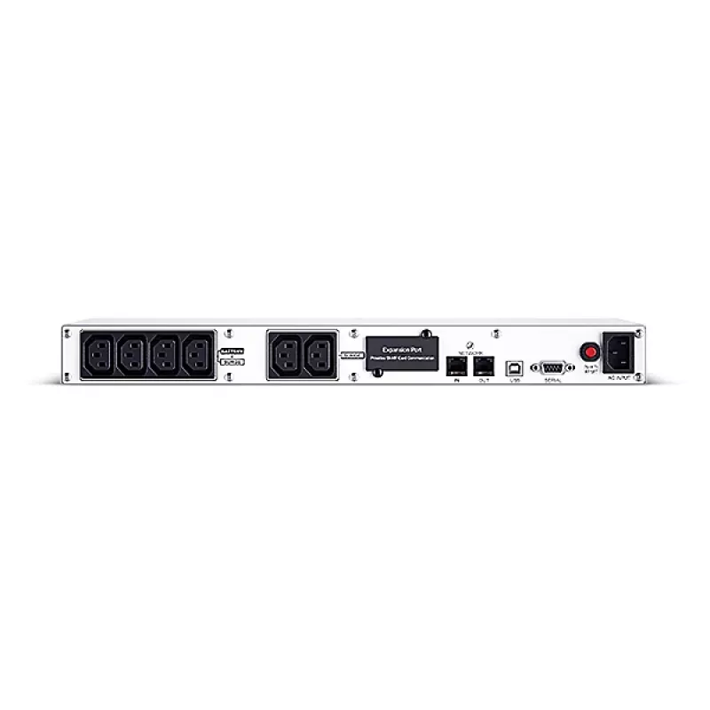 Rackmount line-interactive UPS CYBERPOWER OR600ERM1U — 0,6 kVA / 360 W, 6x C13-uitgangen, AVR, LCD, zilver, 1U