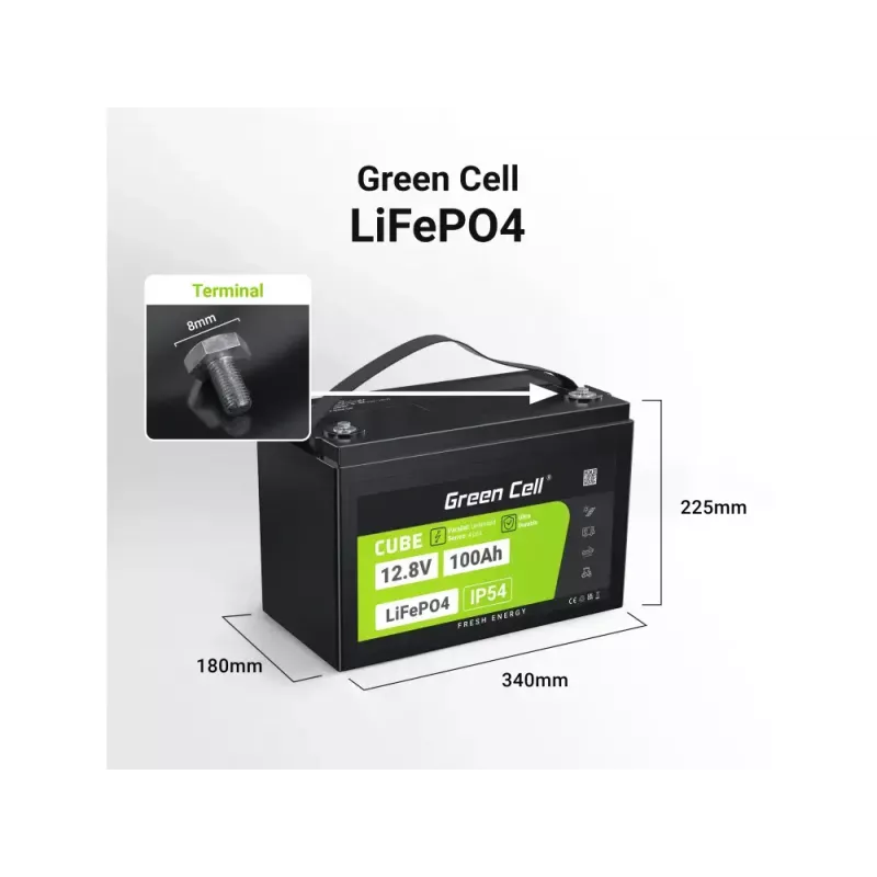 UPS-accu Green Cell LFPGC12V100AH lithium-ijzerfosfaat 12,8V 100Ah