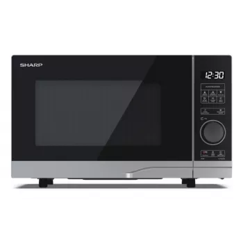 Solo-magnetron Sharp YC-PS204AE-S, 20 L, 800 W, LED-touchbediening, 10 vermogensstanden, draaischijf 24,5 cm, zilver