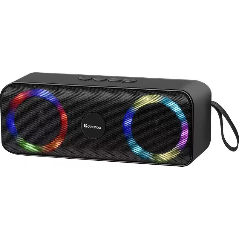 Draagbare Bluetooth-mono-luidspreker DEFENDER Q1 zwart, 10 W RMS, 1200 mAh, Bluetooth 5.0, MicroSD, FM, AUX, USB