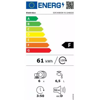 Electrolux ESF2400OW tafelvaatwasser 6 couverts
