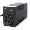 Qoltec Monolith 53979 UPS, line-interactive, 850 VA / 480 W, 2 Schuko-stopcontacten, LCD, USB, RJ45