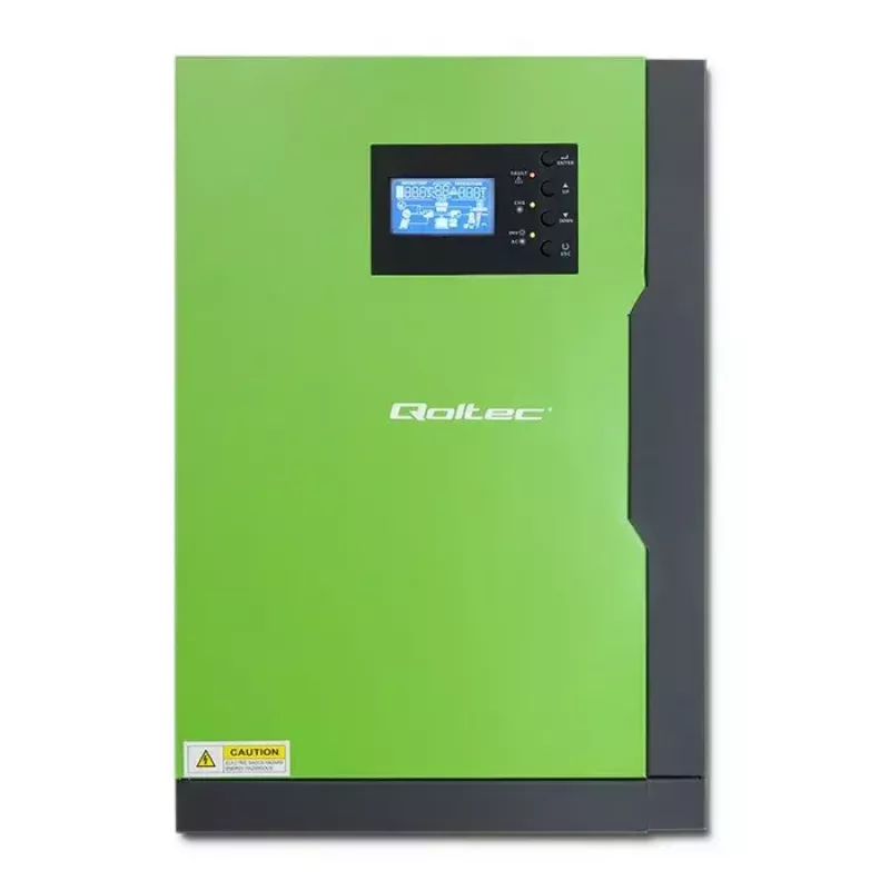 Qoltec 53886 off-grid hybride zonne-omvormer, 3,5 kW, 100 A MPPT, 24 V, zuivere sinus