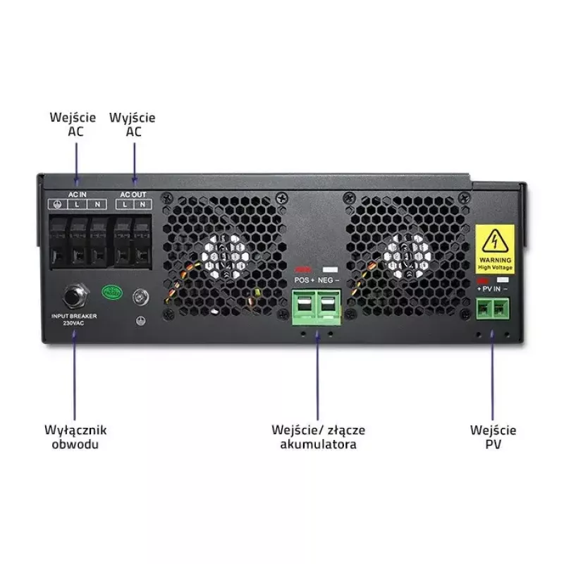 Qoltec 53886 off-grid hybride zonne-omvormer, 3,5 kW, 100 A MPPT, 24 V, zuivere sinus