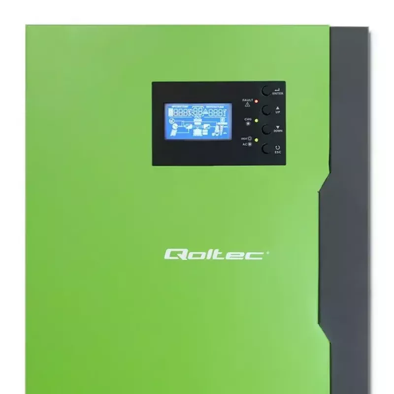 Qoltec 53886 off-grid hybride zonne-omvormer, 3,5 kW, 100 A MPPT, 24 V, zuivere sinus