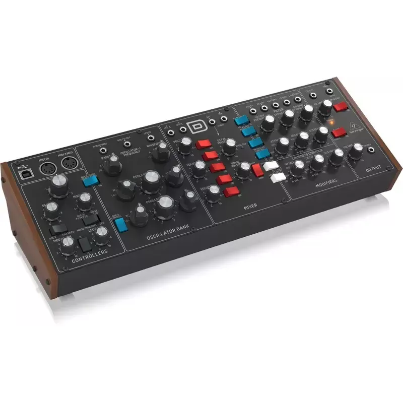 Synthesizer Behringer Model D zwart behuizingskleur zwart stroombron DC AC