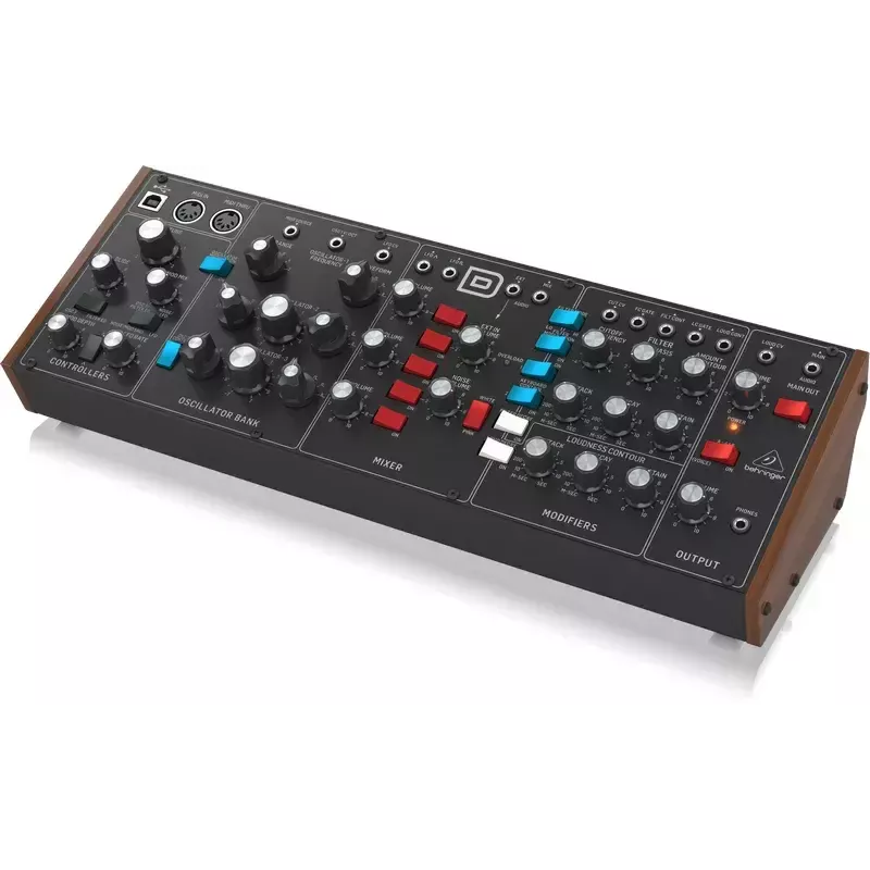 Synthesizer Behringer Model D zwart behuizingskleur zwart stroombron DC AC