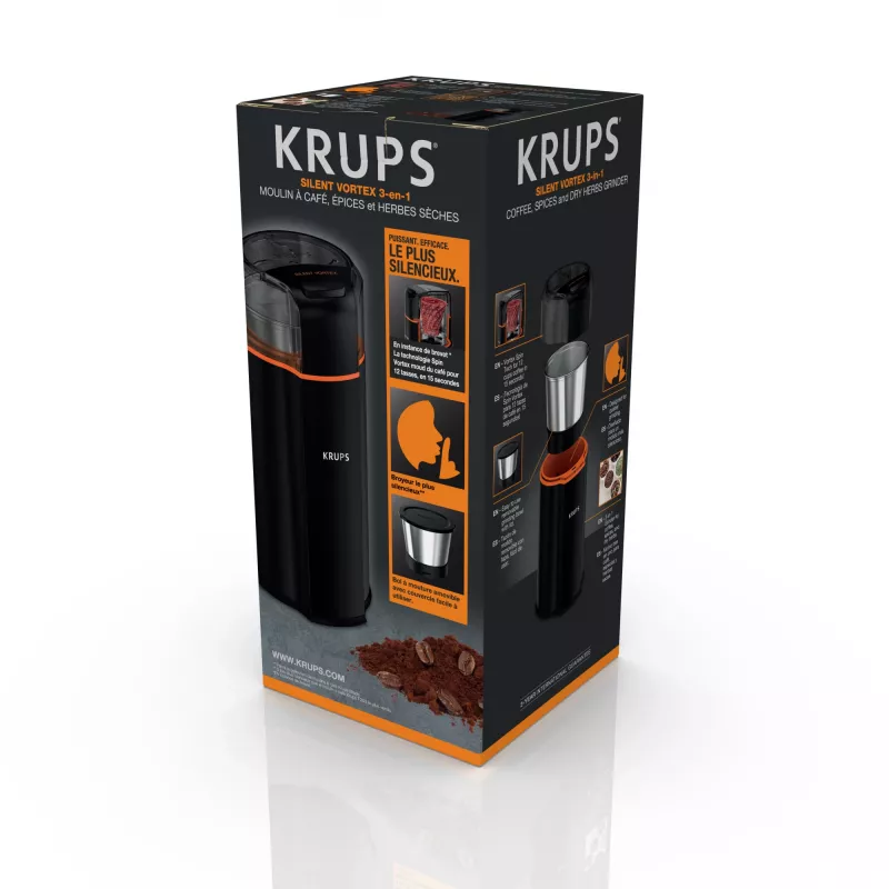 Kruidenmolen Krups Silent Vortex GX3328 175 W zwart 90 g inhoud