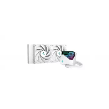 All-in-one-vloeistofkoeler DeepCool LT520 WH, wit, 240 mm radiator, 2x 120 mm FDB-ventilatoren, PWM, LGA/AM4/AM5/sTR4-ondersteuning