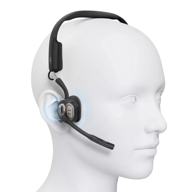SHOKZ OpenMeet draadloze Bluetooth-beengeleidingsheadset voor videoconferenties